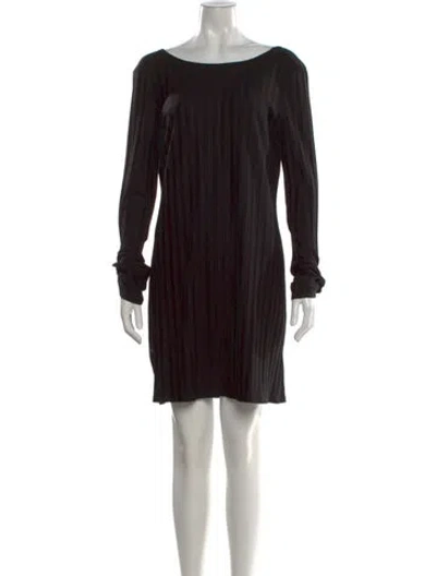 Pre-owned Reformation Bateau Neckline Mini Dress In Black