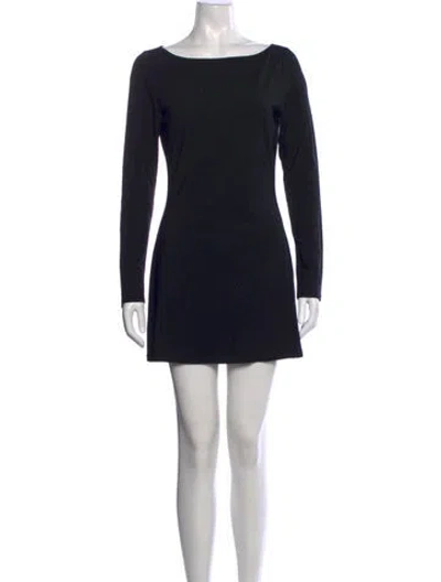 Pre-owned Reformation Bateau Neckline Mini Dress In Black