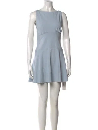 Pre-owned Reformation Bateau Neckline Mini Dress In Blue