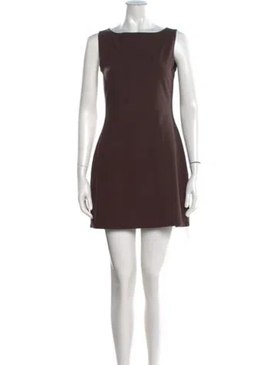 Pre-owned Reformation Bateau Neckline Mini Dress In Brown