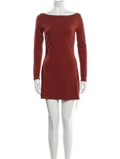 Pre-owned Reformation Bateau Neckline Mini Dress In Red