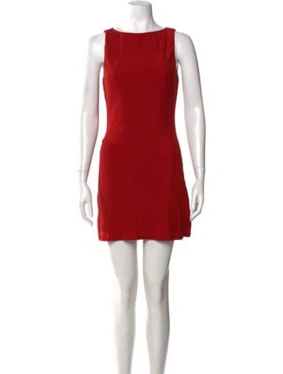 Pre-owned Reformation Bateau Neckline Mini Dress In Red