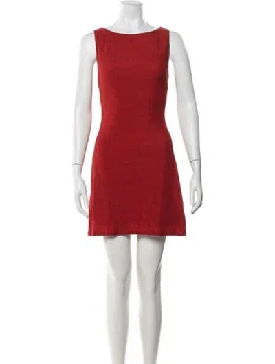 Pre-owned Reformation Bateau Neckline Mini Dress In Red