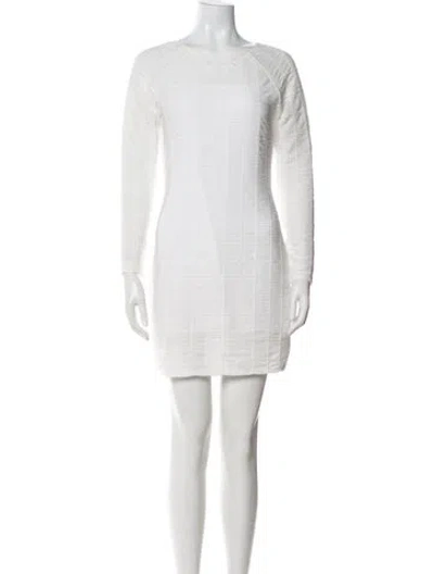 Pre-owned Reformation Bateau Neckline Mini Dress In White