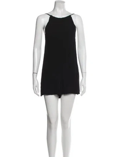 Pre-owned Reformation Bateau Neckline Romper In Black