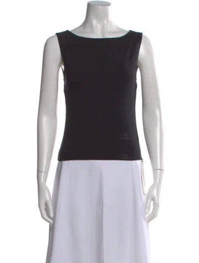 Pre-owned Reformation Bateau Neckline Sleeveless Top In Black