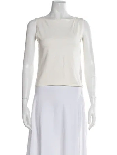 Pre-owned Reformation Bateau Neckline Sleeveless Top In Neutral