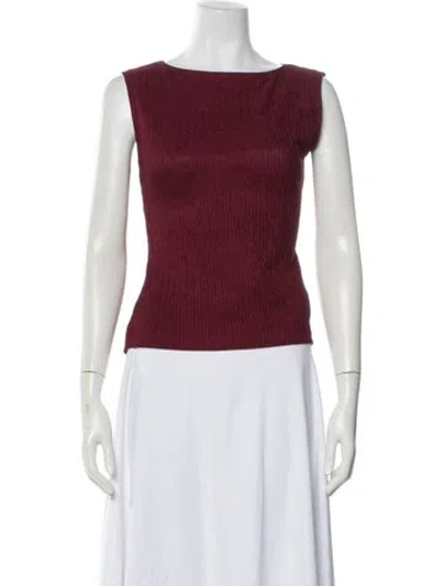 Pre-owned Reformation Bateau Neckline Sleeveless Top In Red