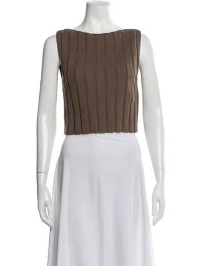 Pre-owned Reformation Bateau Neckline Sweater In Brown