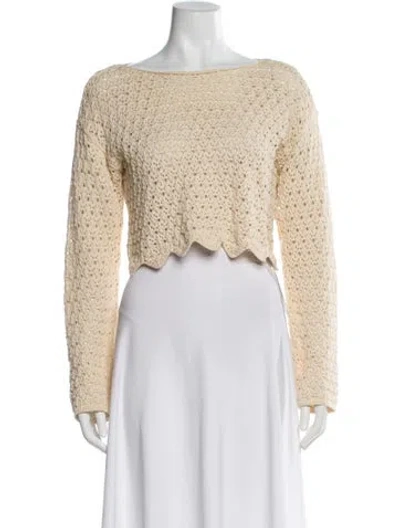 Pre-owned Reformation Bateau Neckline Sweater In Neutral