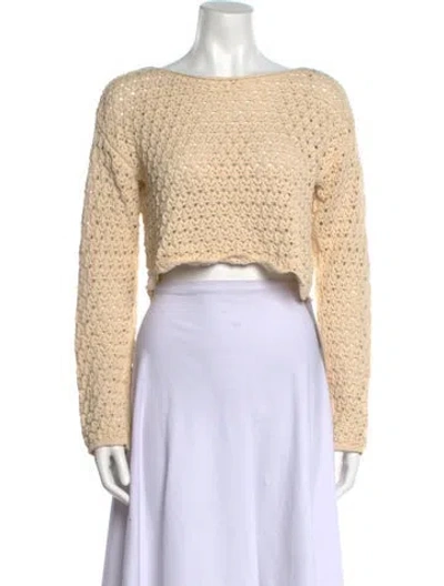 Pre-owned Reformation Bateau Neckline Sweater In Neutral