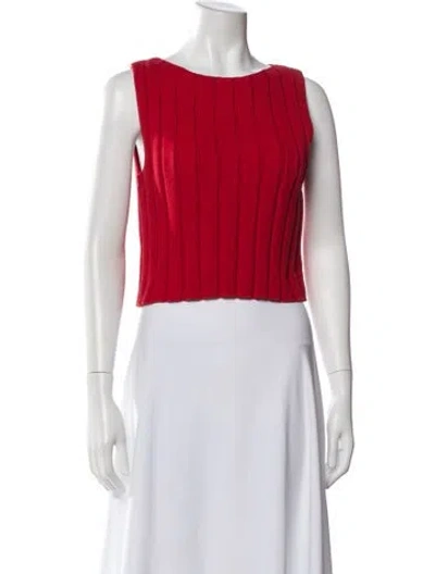 Pre-owned Reformation Bateau Neckline Sweater In Red