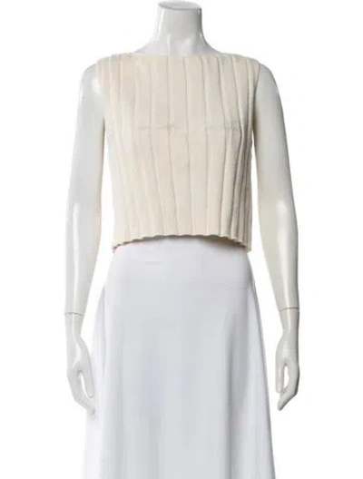 Pre-owned Reformation Bateau Neckline Sweater In White