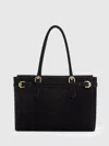 Reformation Beatrice Suede Tote In Black