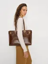 Reformation Beatrice Tote Bag In Brown