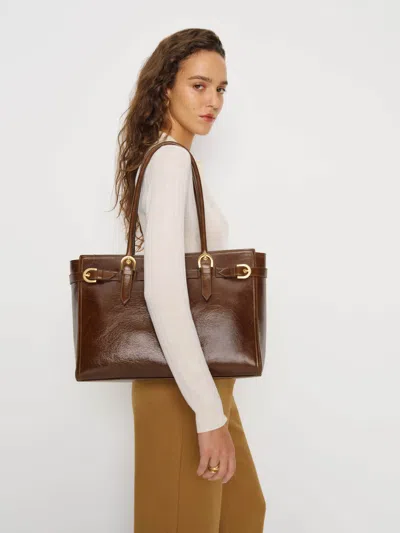Reformation Beatrice Tote Bag In Brown