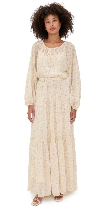 Reformation Becca Dress Ditsy In Neutral