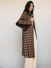 Reformation Beck Trench Brown Check In Multi