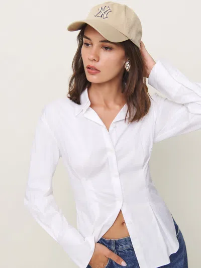 Reformation Becker Shirt In Bright White
