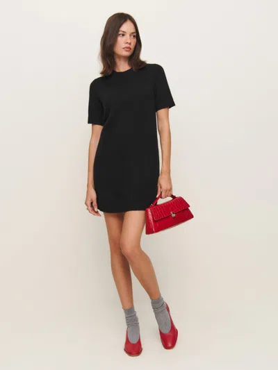 Reformation Bell Cashmere Mini Dress In Black