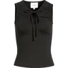 Reformation Bella Keyhole Neck Knit Top In Black