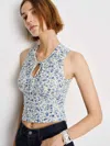 Reformation Bella Knit Top In Blue