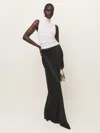 Reformation Bella Satin Skirt In Black
