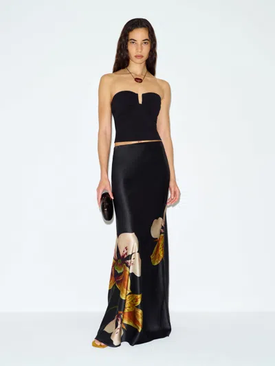 Reformation Bella Silk Skirt Black Xl