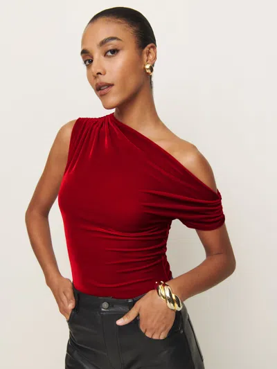 Reformation Belle Knit Top In Red Velvet