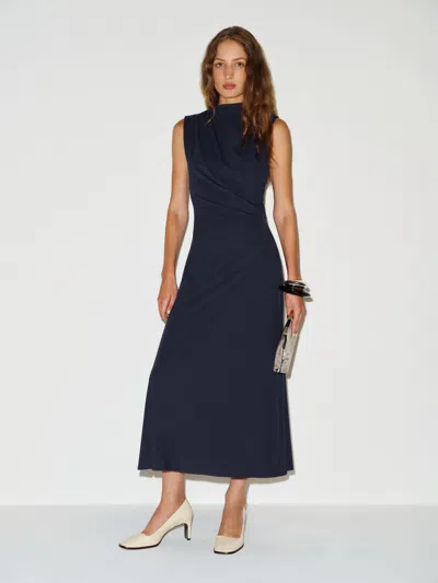 Reformation Bellin Knit Dress Blue Large In Multi