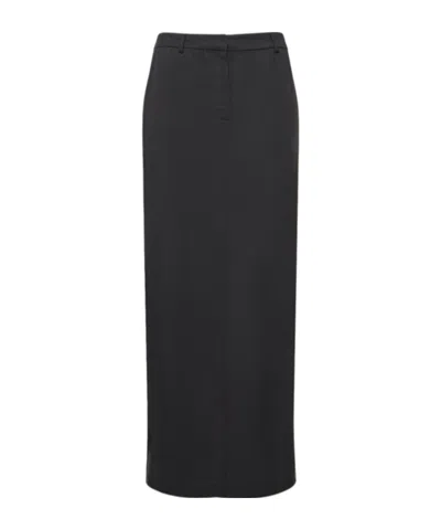 Reformation Belt Loop Midi Skirt In Black