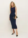 Reformation Benson Knit Dress In Midnight