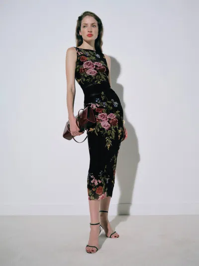 Reformation Benson Knit Dress Xl In Black