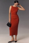 Reformation Benson Knit Midi Dress In Red