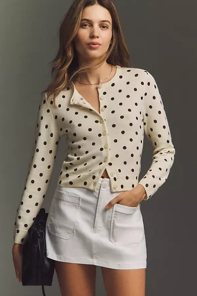Reformation Bernadette Crop Cardigan Sweater In White