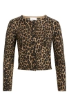 Reformation Bernadette Leopard Print Merino Wool Cardigan In Animal Print