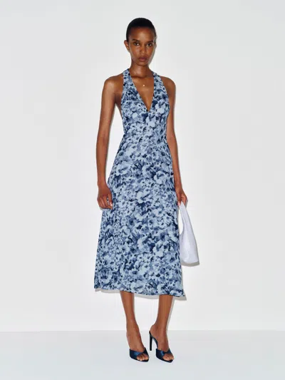 Reformation Robe Bertha Bleu 34 In Blue