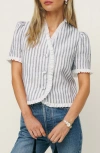 Reformation Bess Linen Top In Antibes Stripe