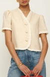 Reformation Bess Linen Top In Sugar