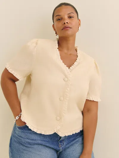 Reformation Bess Linen Top Es In Sugar