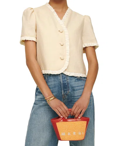 Reformation Bess Linen Top In Neutral