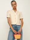 Reformation Bess Linen Top In Sugar