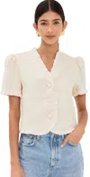 Reformation Bess Linen Top In Sugar