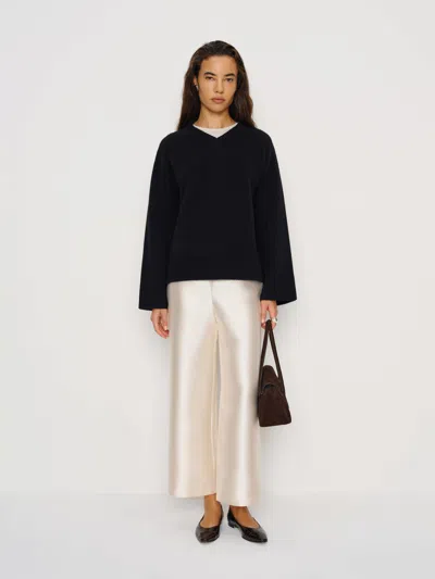 Reformation Beth Regenerative Wool V-neck In Black