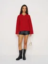 Reformation Beth Regenerative Wool V-neck In Red
