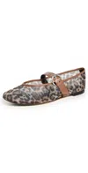Reformation Bethany Ballet Flat In Leopard Mesh