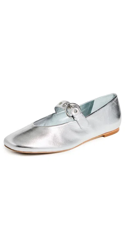 Reformation Bethany Ballet Flats Silver 7