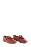 Reformation Bethany Ballet Flat In Brick Red Leather