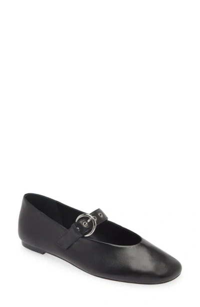 Reformation Bethany Adjustable-buckle Ballet Flat In Black
