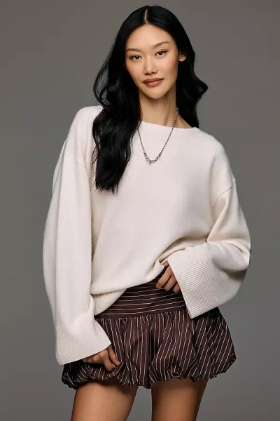Reformation Beverly Cashmere Sweater In White